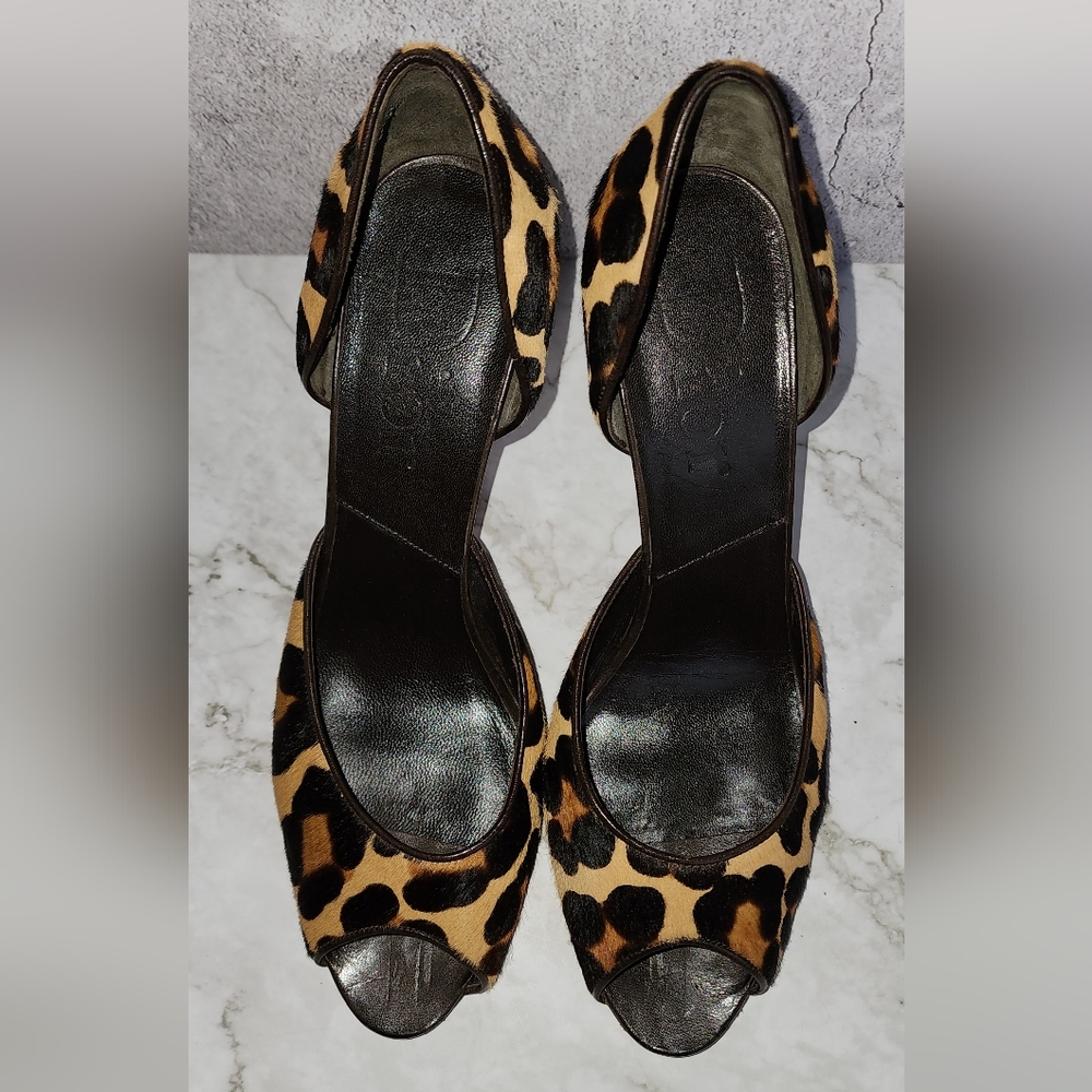 Dior, Leopard Print Pony Hair. Peep Toe Heels. - Picture 3 of 10